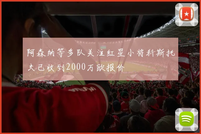阿森纳等多队关注红星小将科斯托夫已收到2000万欧报价